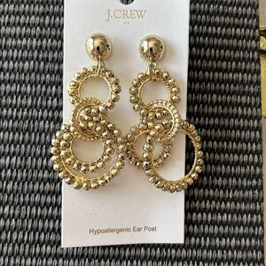 J. Crew Gold Beaded Hoop Earrings